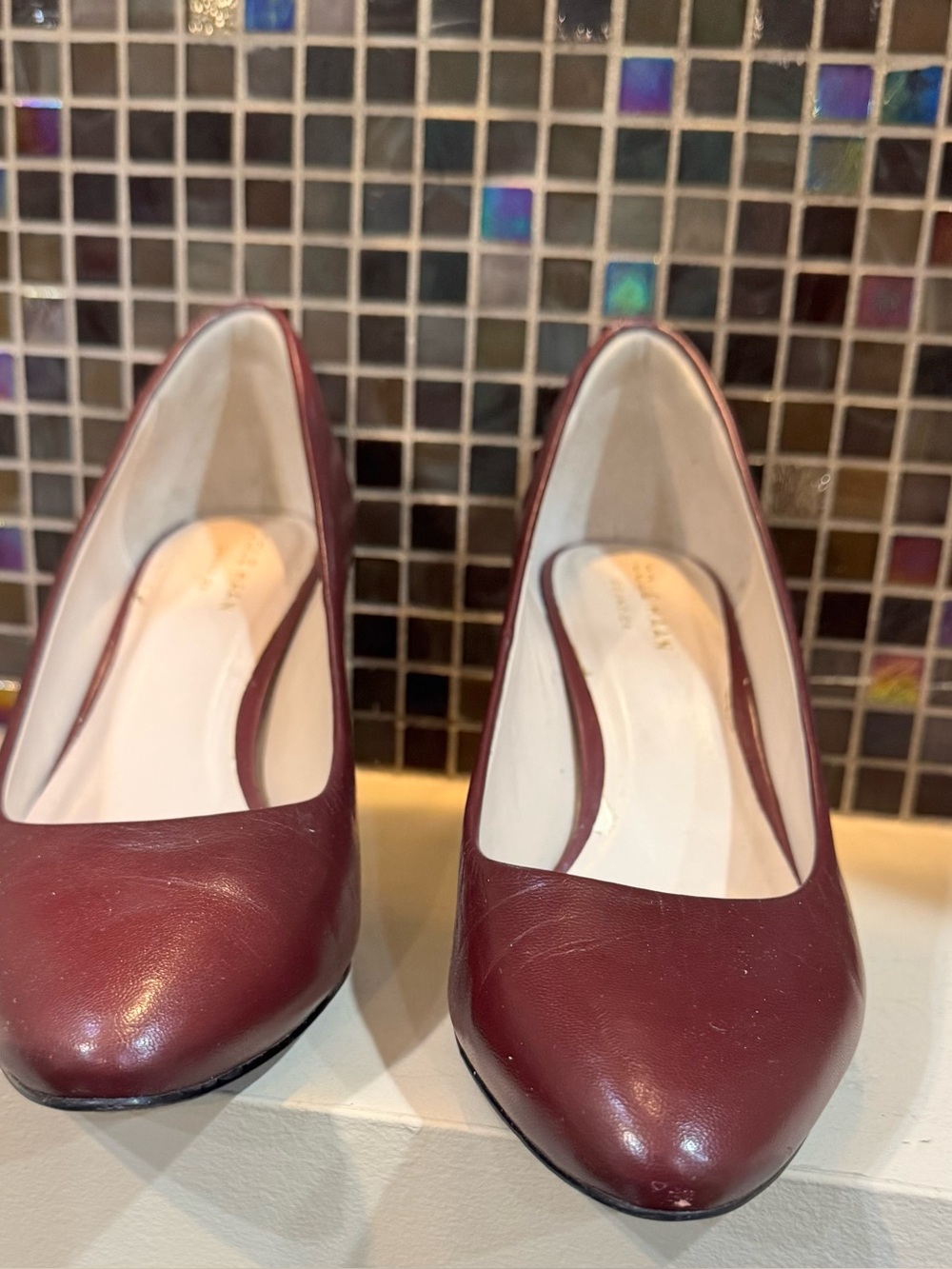 Cole Haan Women's Burgundy Leather Heels